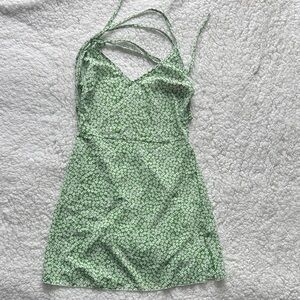 SHEIN 💚Green Floral Slip Dress XS